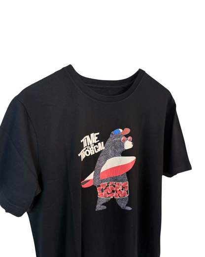 Time-To-Go-Tropical-Bear-Graphics-Black-Shirt-XL