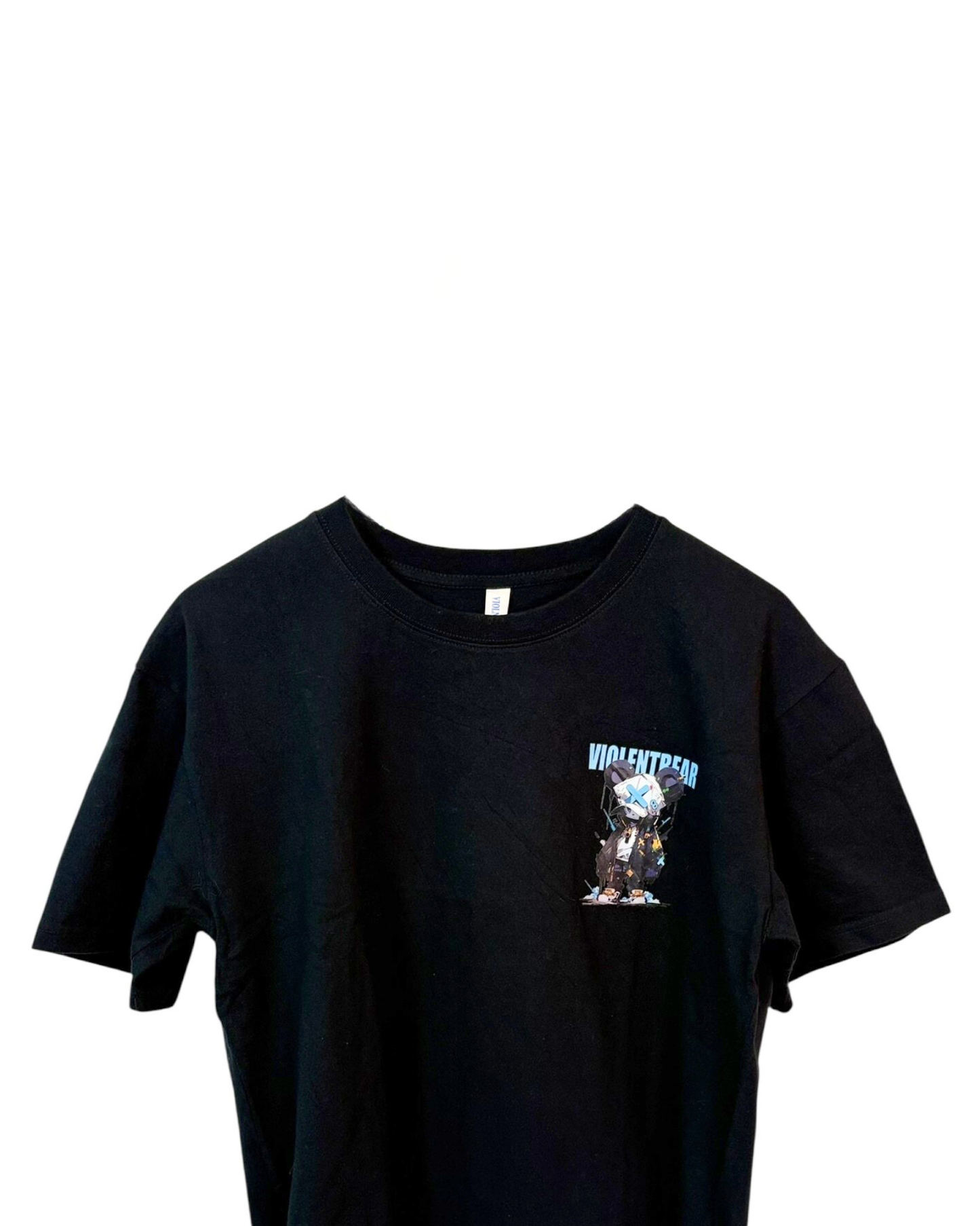 Violent-Bear-Anime-Crewneck-Black-Blue-T-Shirt-Large