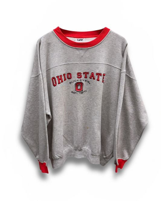 Vintage - Ohio State - Lee Sport - Grey - Red Crewneck - Sweater - XL