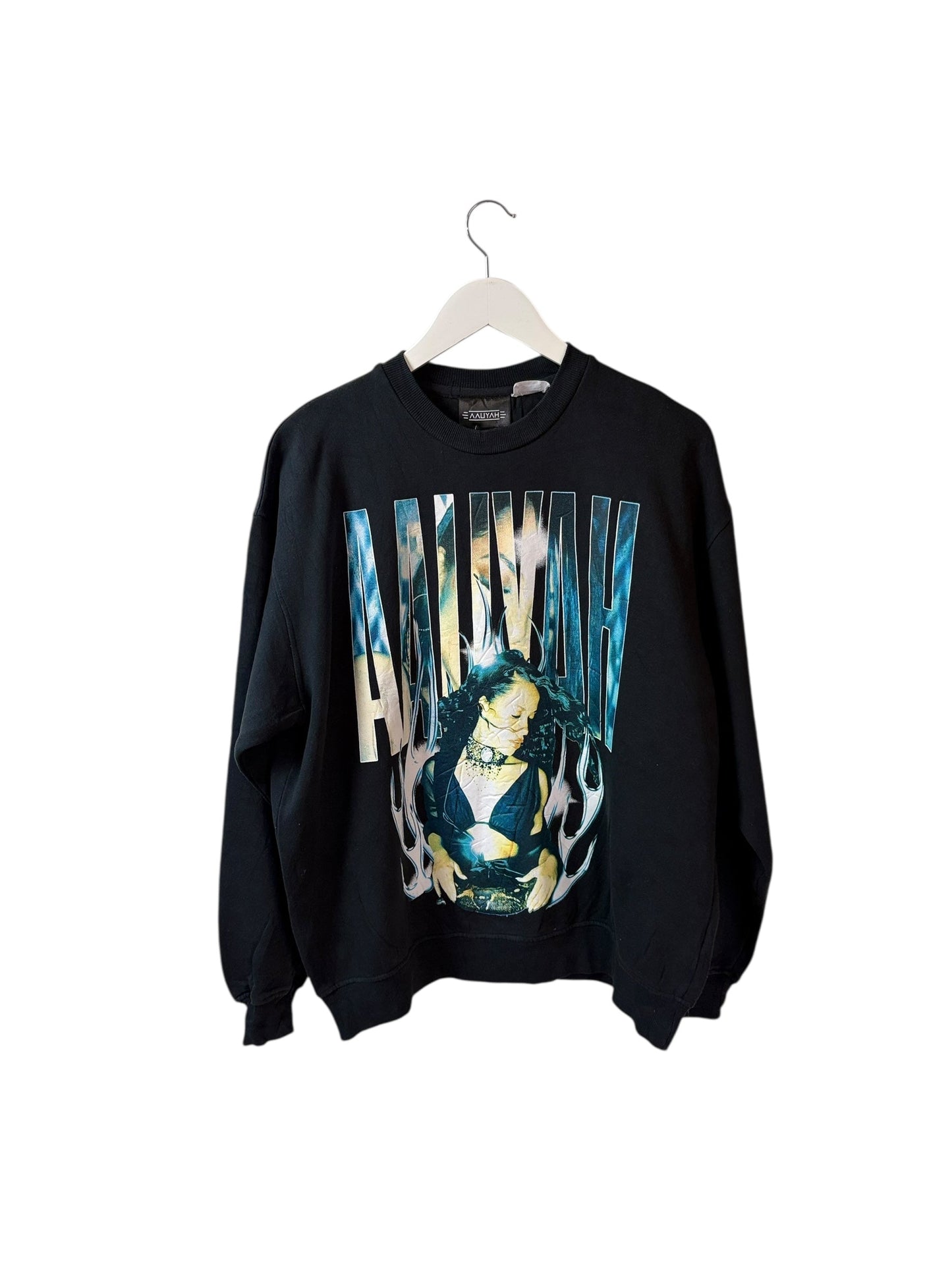 Aaliyah-90s-Black-Sweater-Unisex-Large