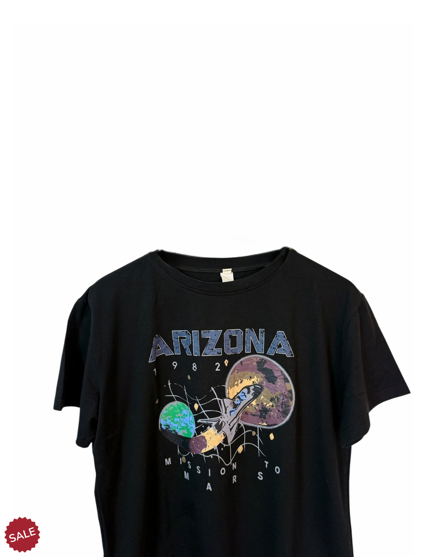 Arizona-1982-90s-Design-Black-Spaceship-T-Shirt-Large