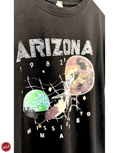 Arizona-1982-90s-Design-Black-Spaceship-T-Shirt-Large