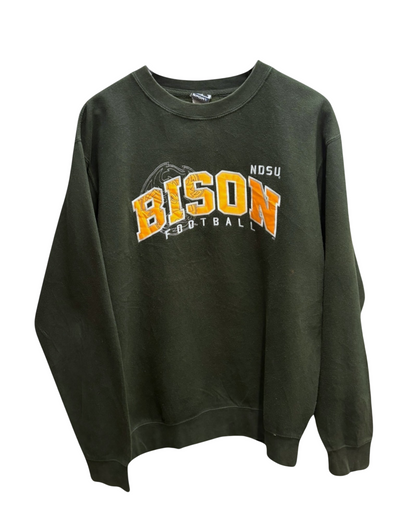 Vintage - Bison Football- CI Sport - Sweater - Green - Crewneck - Large