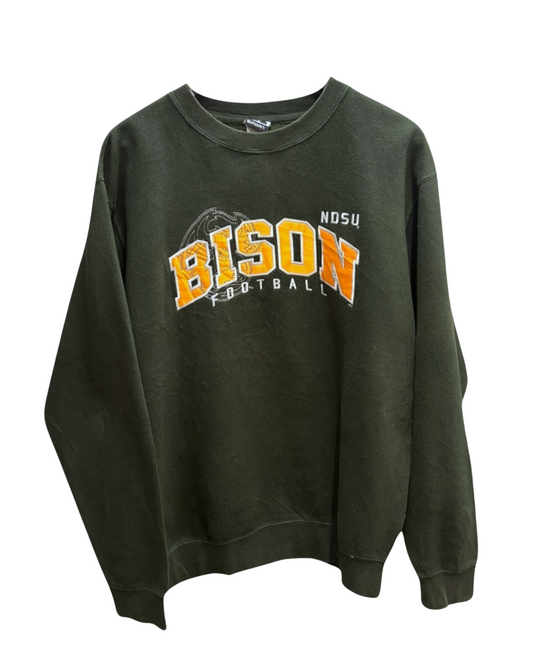 Vintage - Bison Football- CI Sport - Sweater - Green - Crewneck - Large
