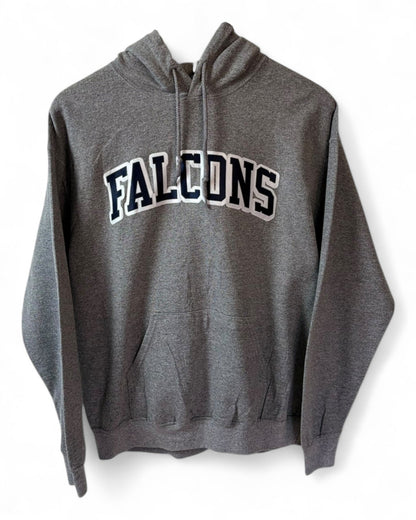 DESCRIPTION

Midweight Falcons university hoodie. Classic athletic shape with ribbed cuffs and a kangaroo pocket. 

