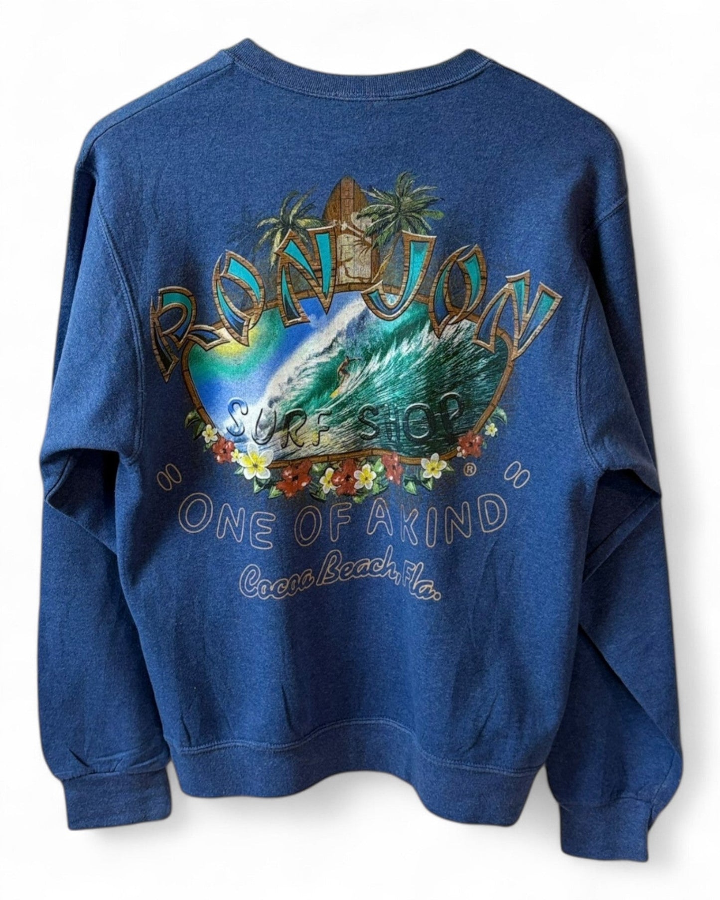 Ron-Jon-Surf-Shop-90s-Blue-Sweater-Size-Small