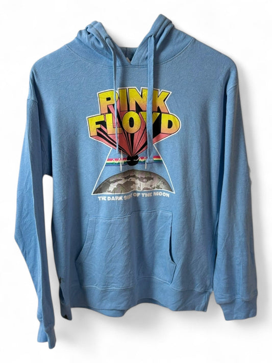 DESCRIPTION

Pink Floyd Sky blue hoodie with front graphic from The Wall tour era. Made from a soft cotton.