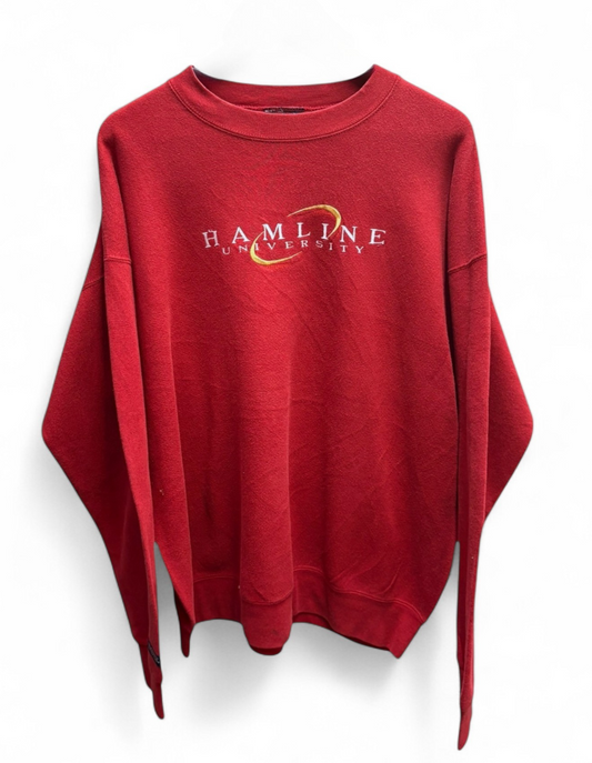 Hamline University - Red - Sweater - Crewneck -Embroidery