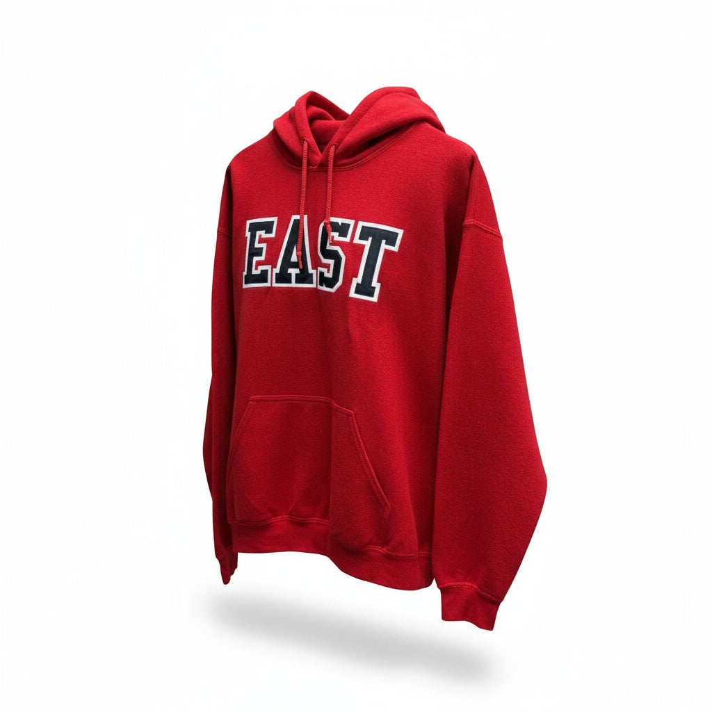 EAST Red Mens Graphic Hoodie Pullover Size Large