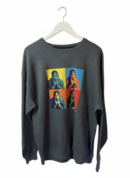 2pac Unisex Poetic Justice Grey Pop Art Graphic Crewneck Sweatshirt L